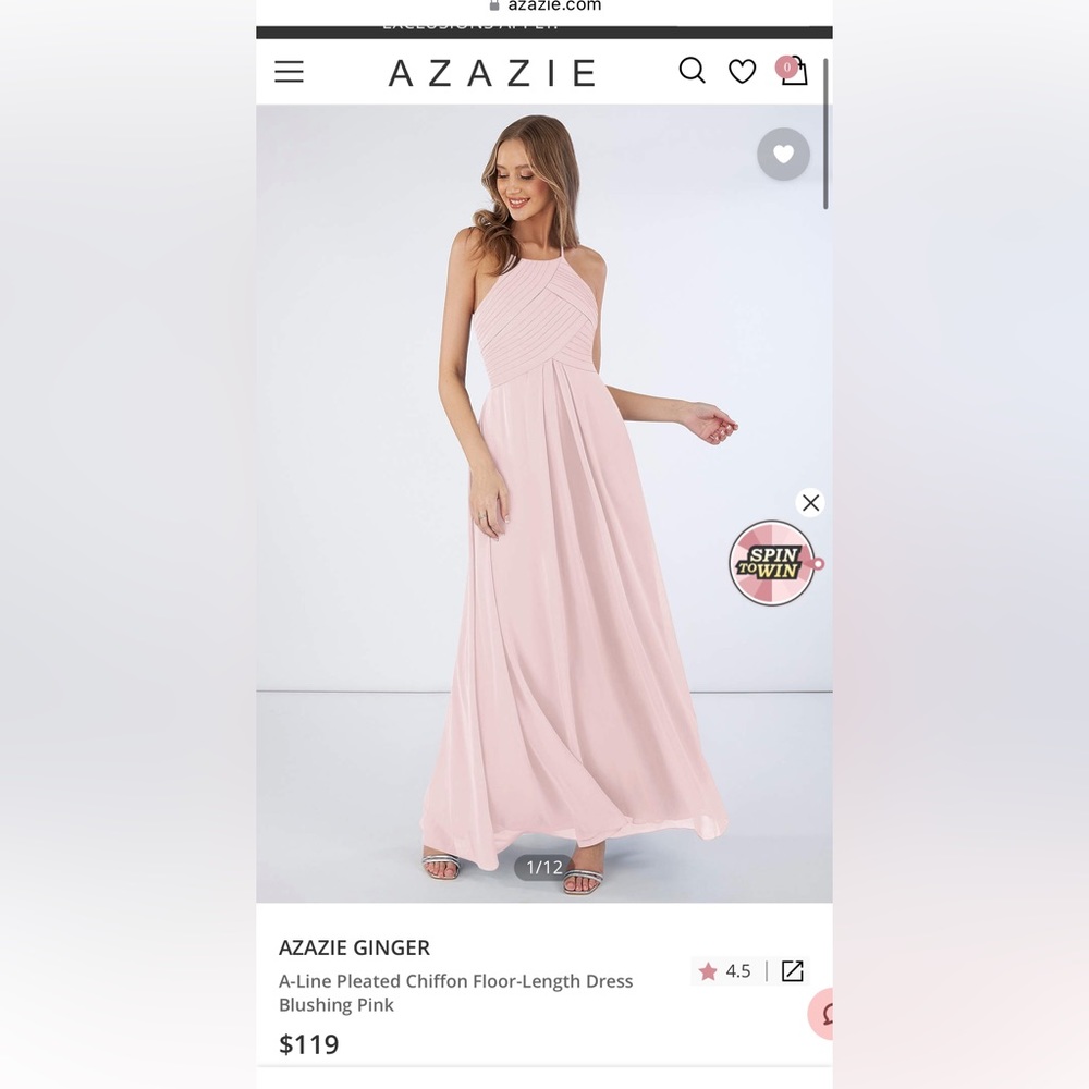 Azazie blushing pink brand new bridesmaid dress